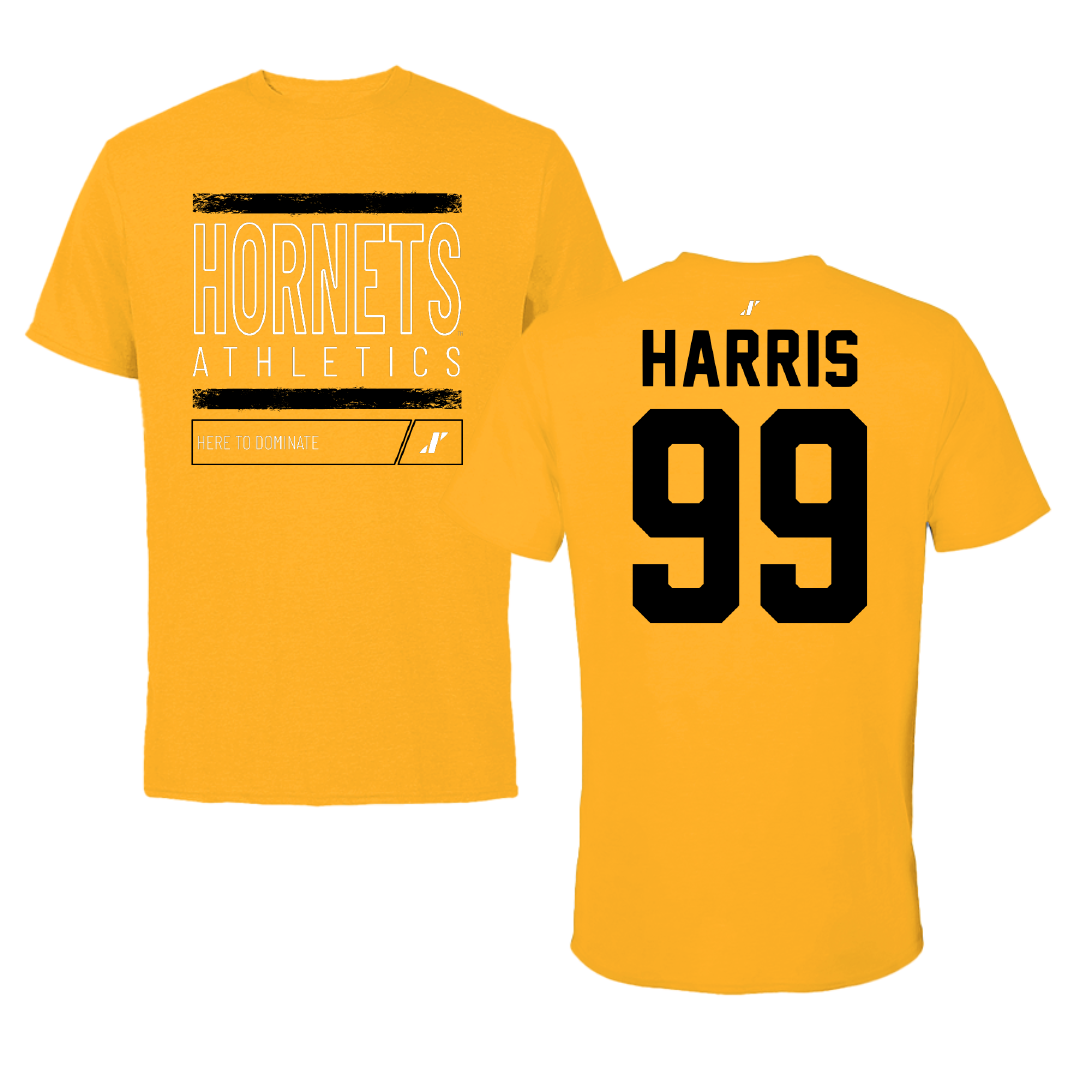Alabama State University Volleyball Gold Dominate Performance Tee - #99 Lyndsay Harris