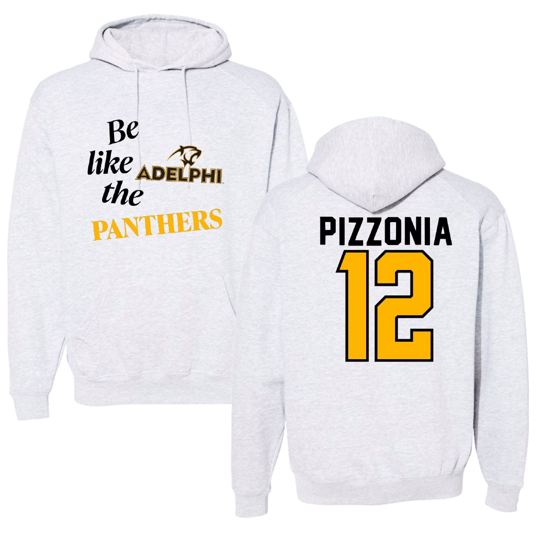 Adelphi University Baseball Light Gray Be Like Us Hoodie - #12 Greyson Pizzonia