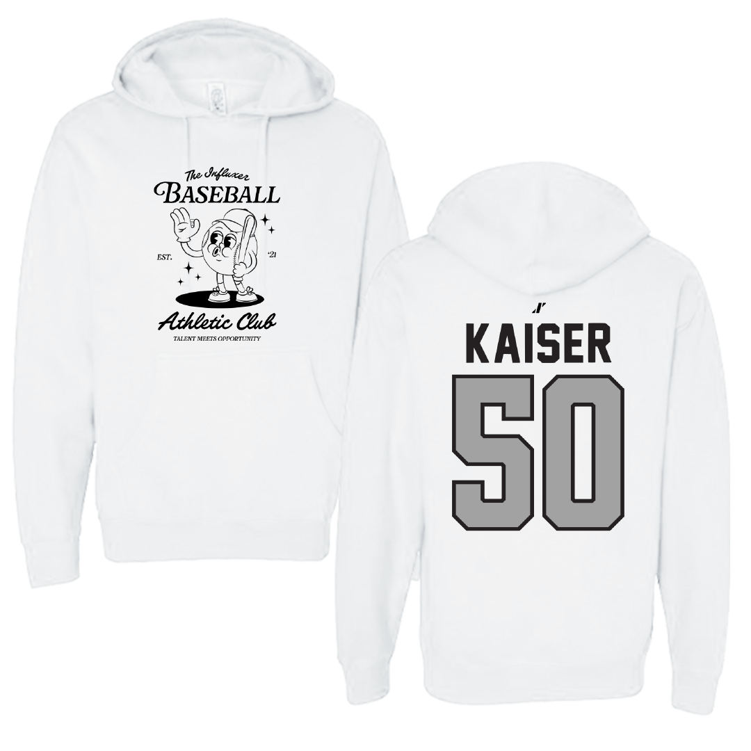 Baseball White Influxer Athletic Club Hoodie - #50 Connor Kaiser