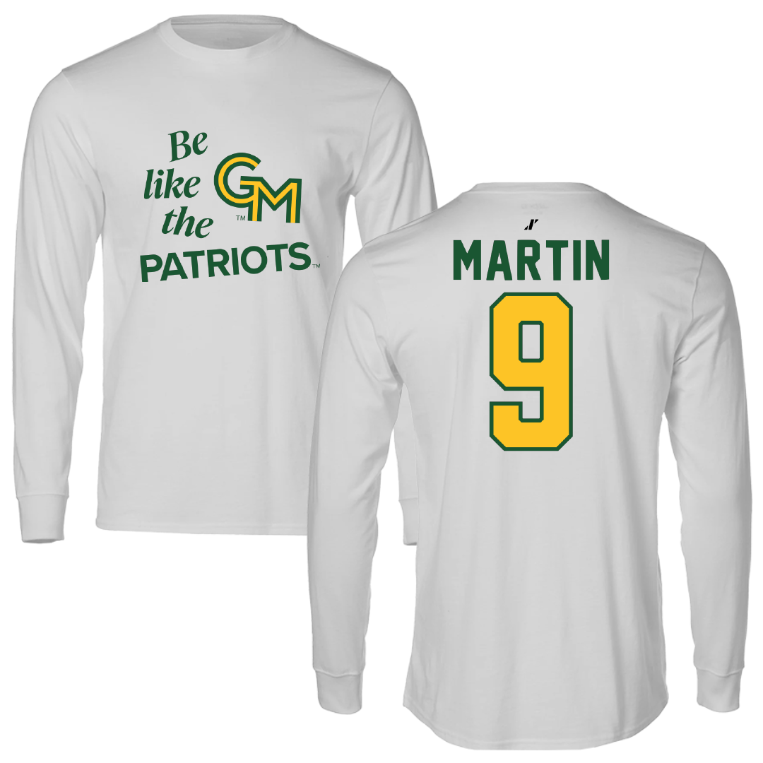 George Mason University Soccer Light Gray Be Like Us Long Sleeve - #9 Mia Martin