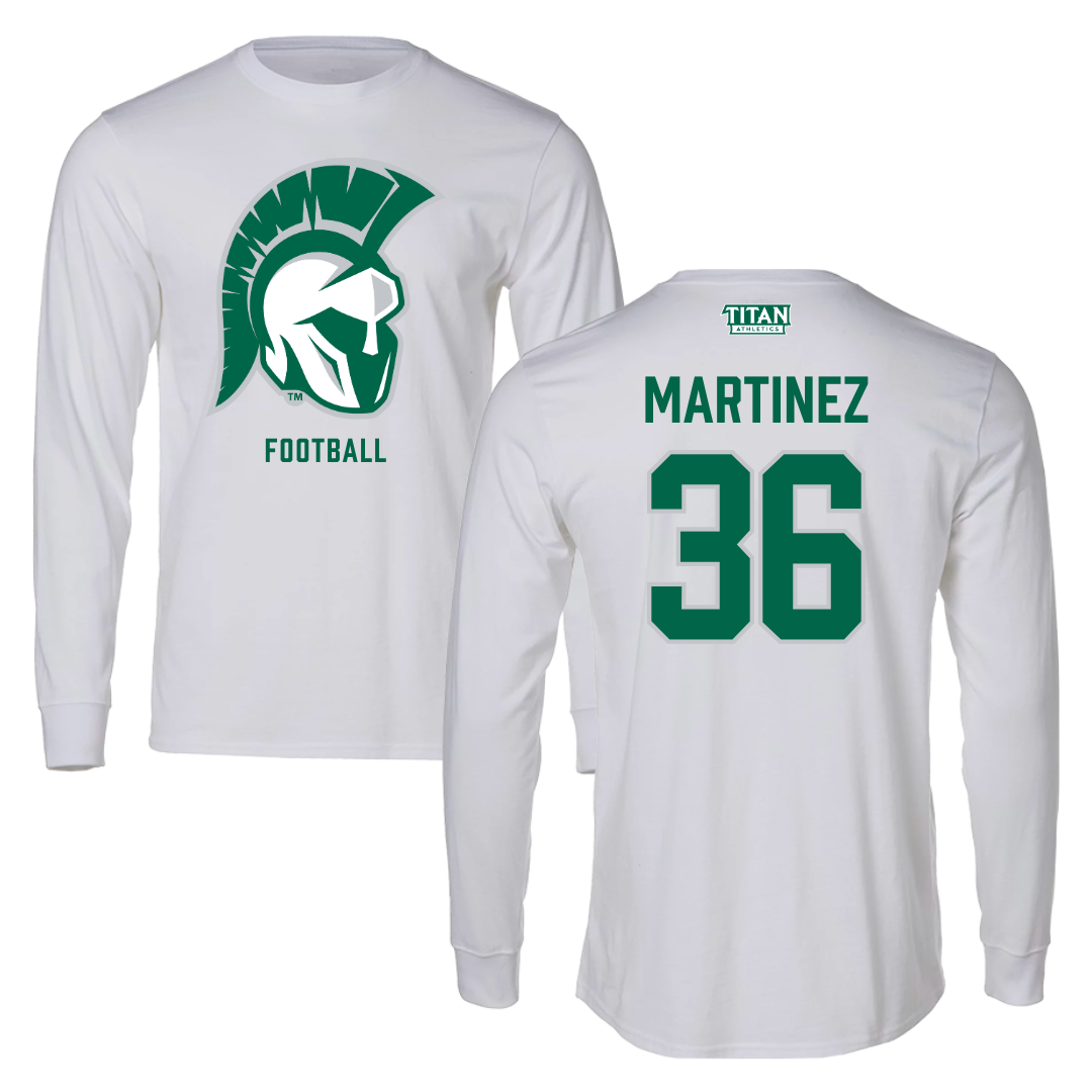 Illinois Wesleyan University Football White Long Sleeve - #36 Yahir Martinez
