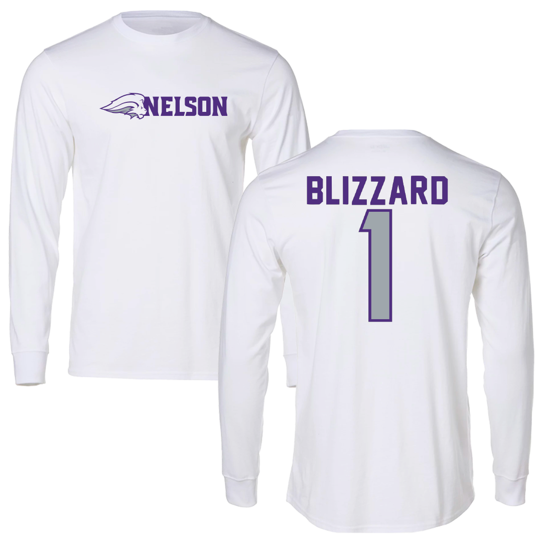 Nelson University Softball White Long Sleeve - #1 Macie Blizzard