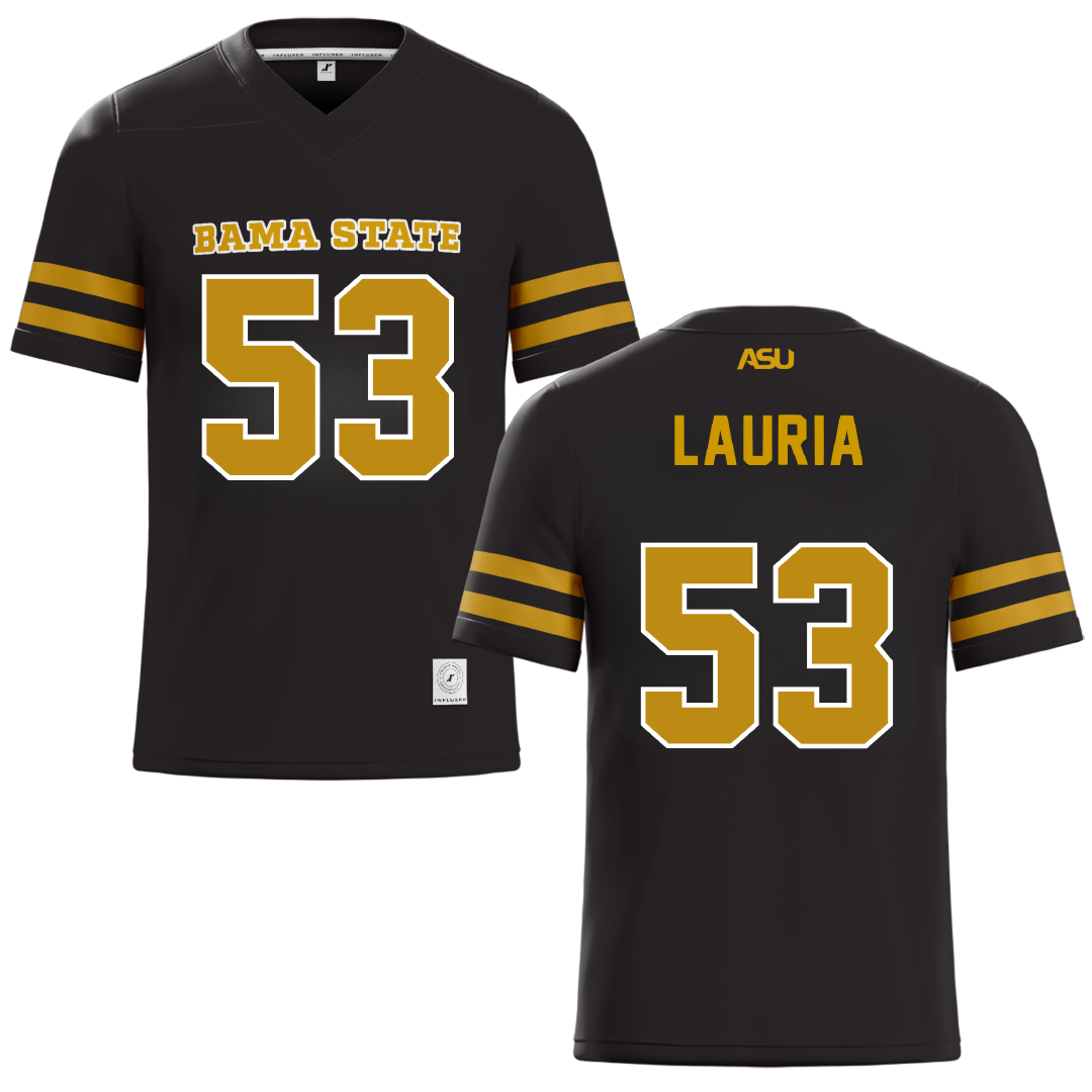 Alabama State University Black Football Jersey - #53 Thomas Lauria