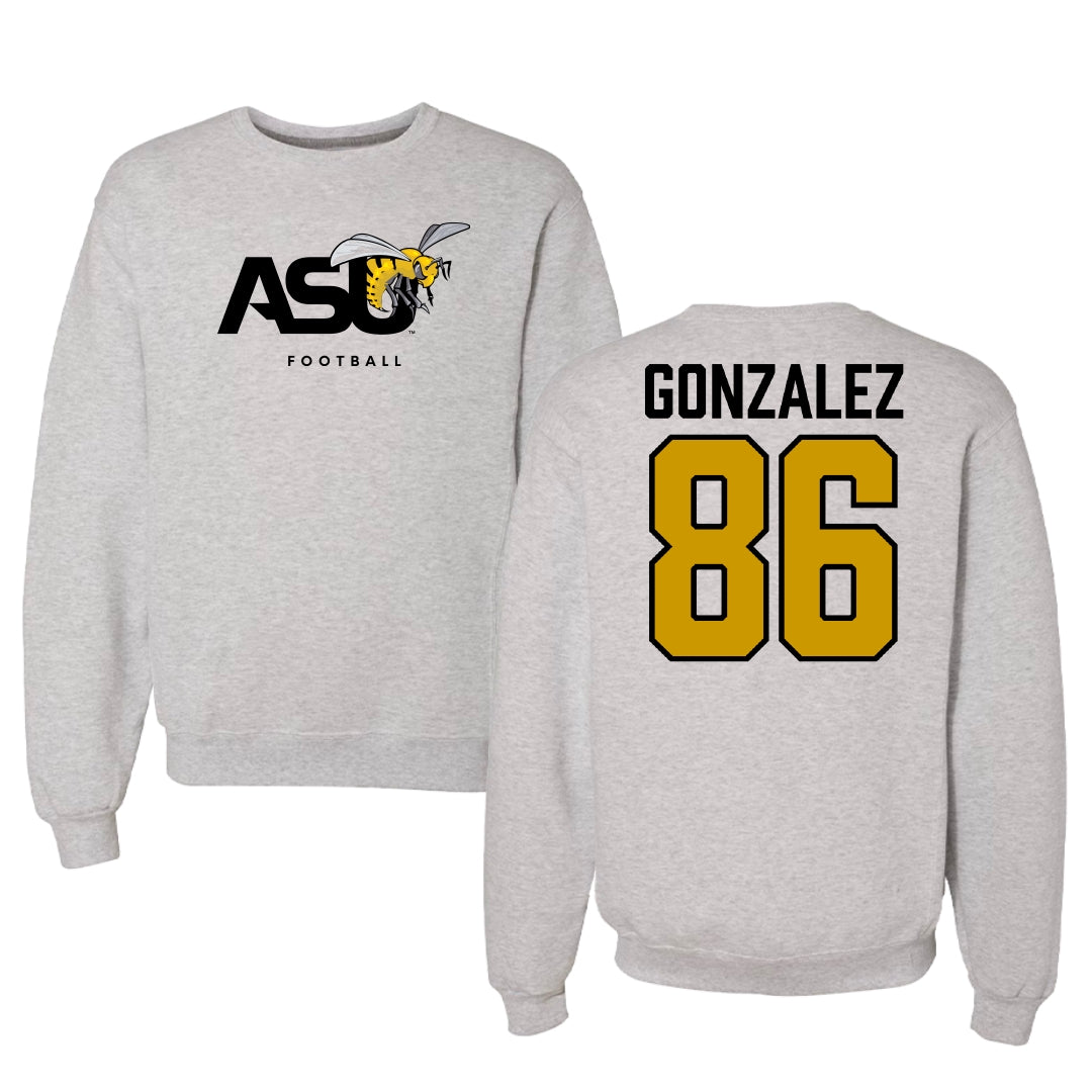 Alabama State University Football Light Gray Crewneck - #86 Drake Gonzalez