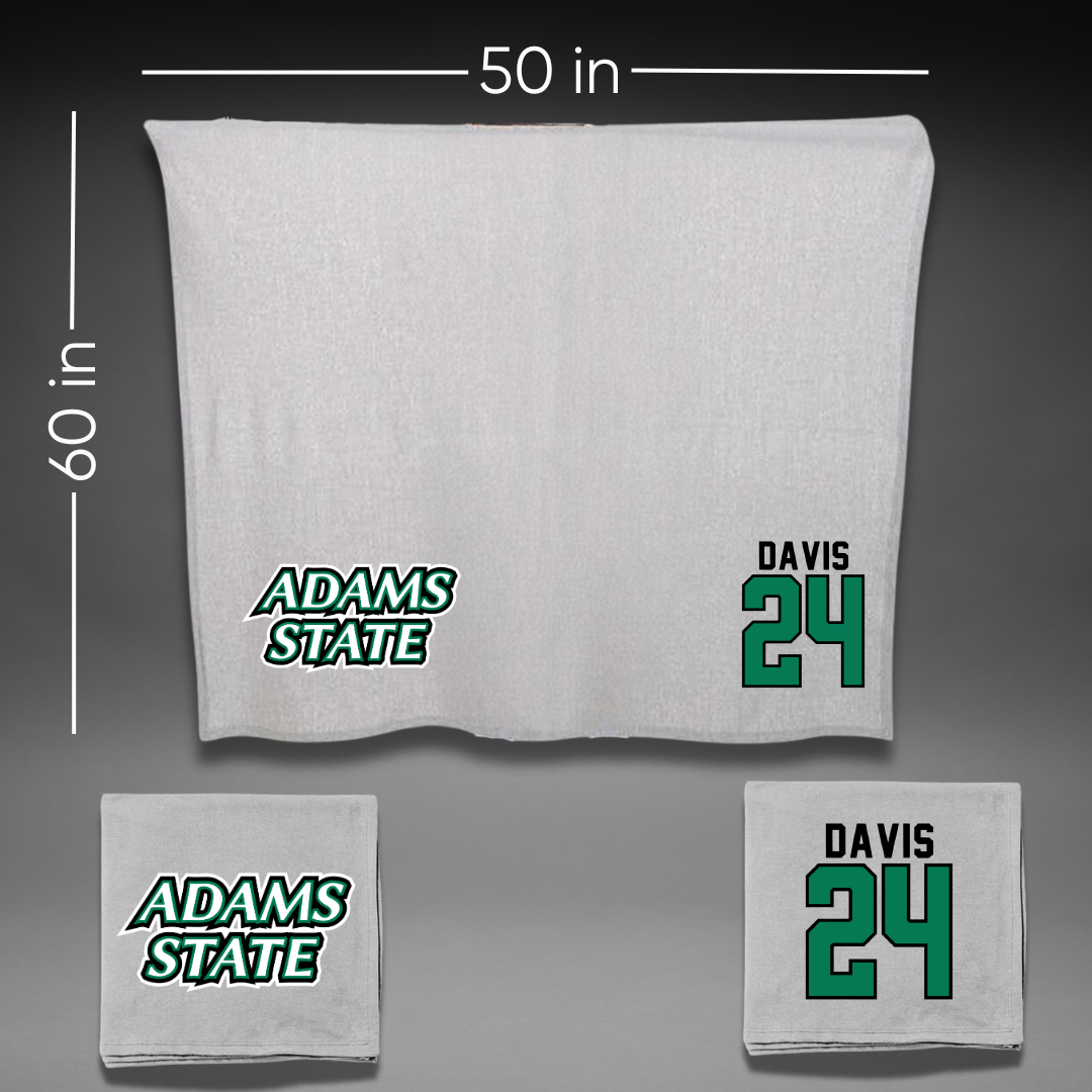 Adams State University Basketball Gray Blanket - #24 Riahana Davis