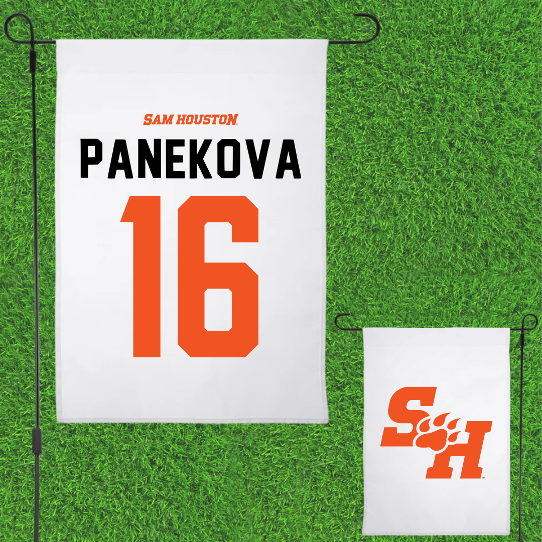 Sam Houston State University Volleyball White Garden Flag - #16 Michaela Panekova