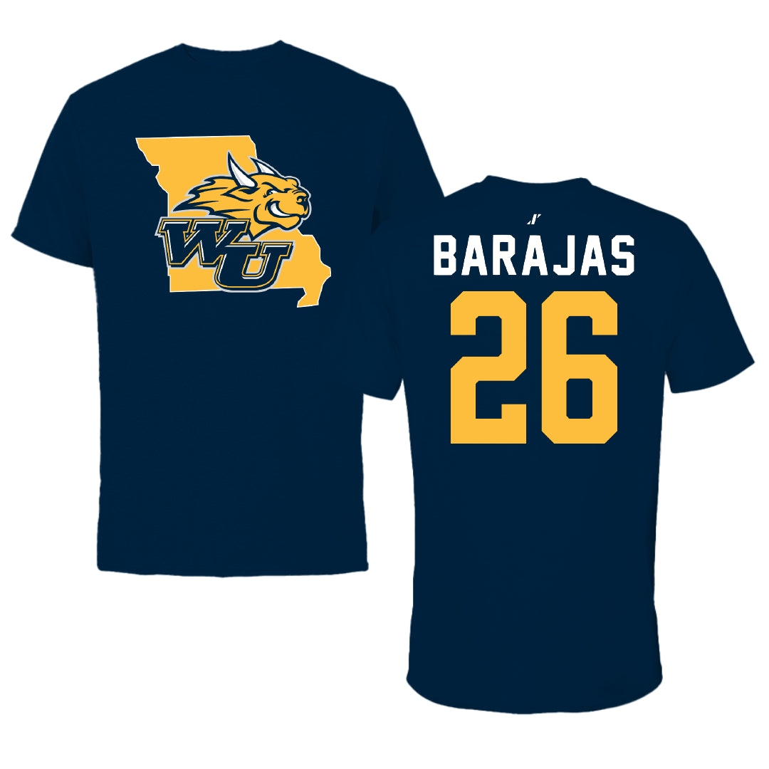 Webster University Soccer Navy State Performance Tee - #26 Lorelli Barajas