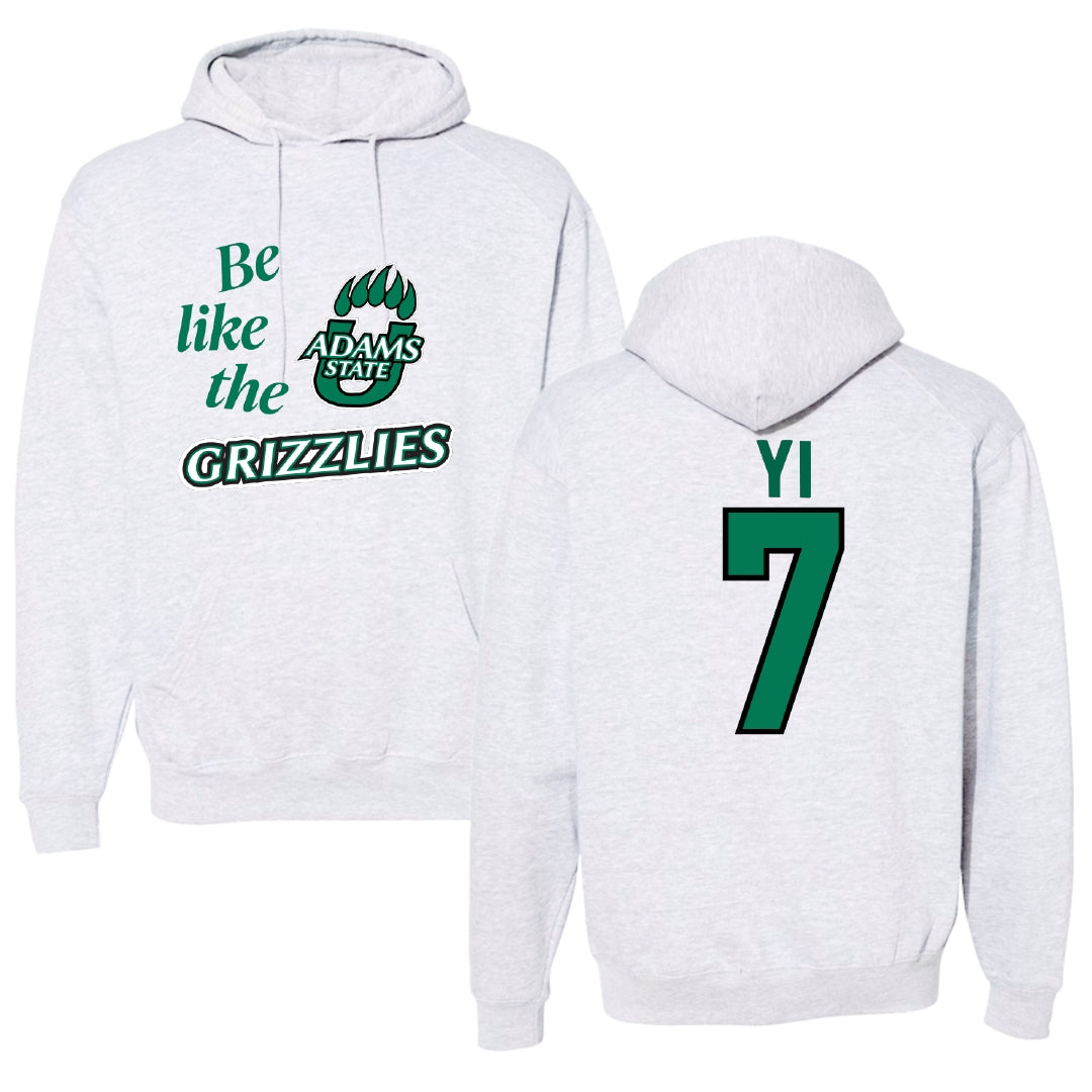 Adams State University Baseball Light Gray Be Like Us Hoodie - #7 Austin Yi