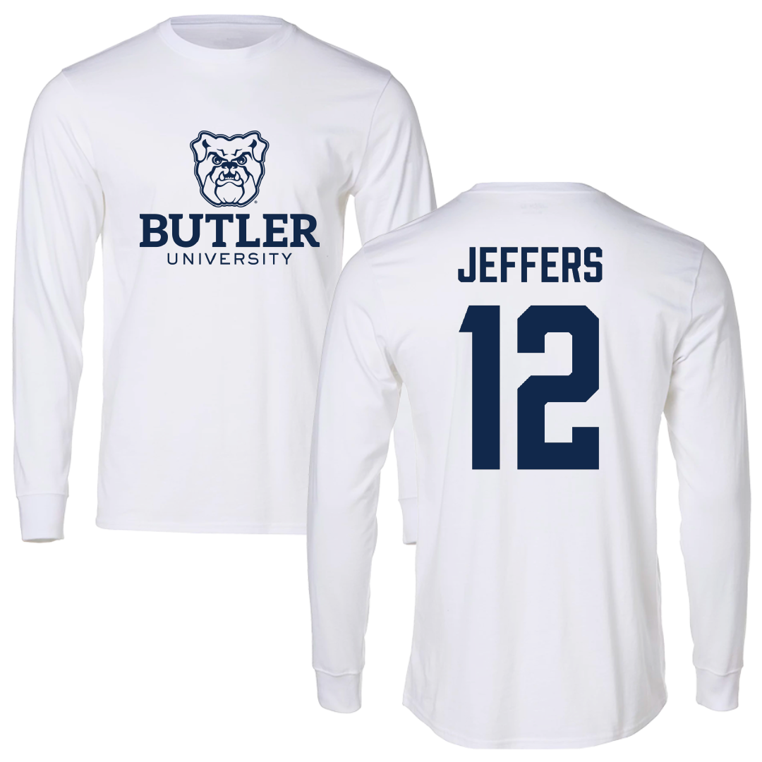 Butler University Basketball White Performance Long Sleeve - #12 Chloe Jeffers