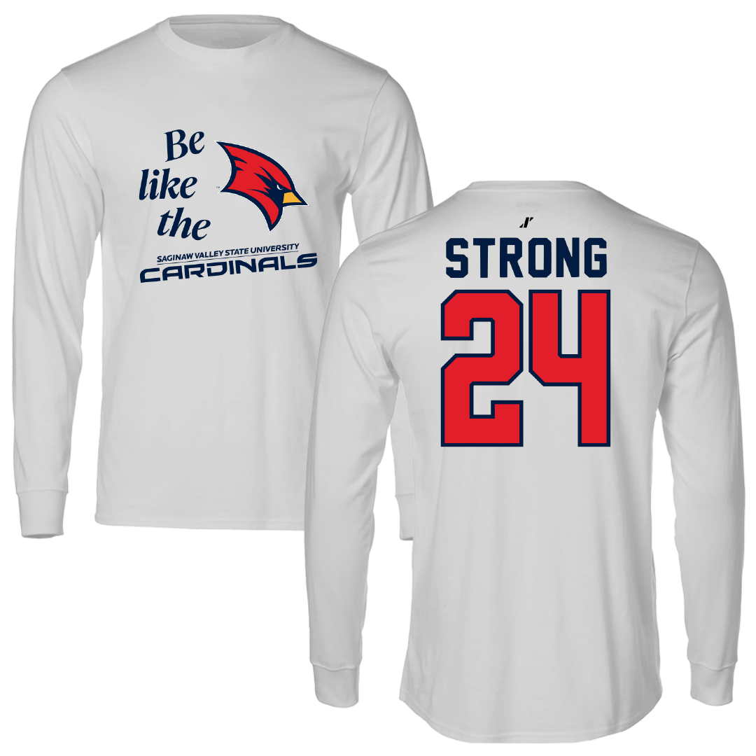 Saginaw Valley State University Soccer Light Gray Be Like Us Performance Long Sleeve - #24 Stephanie Strong