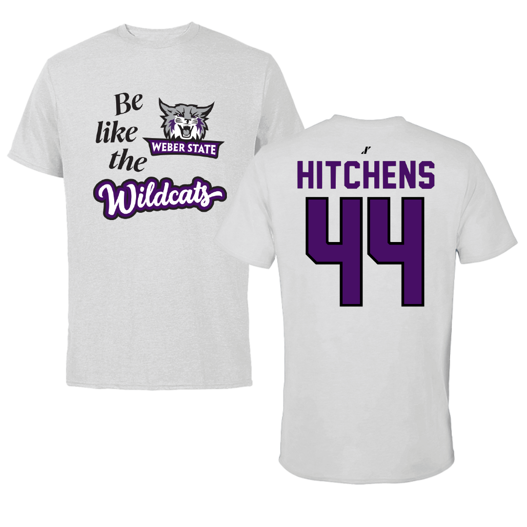 Weber State University Football Light Gray Be Like Us Performance Tee - #44 Mayson Hitchens