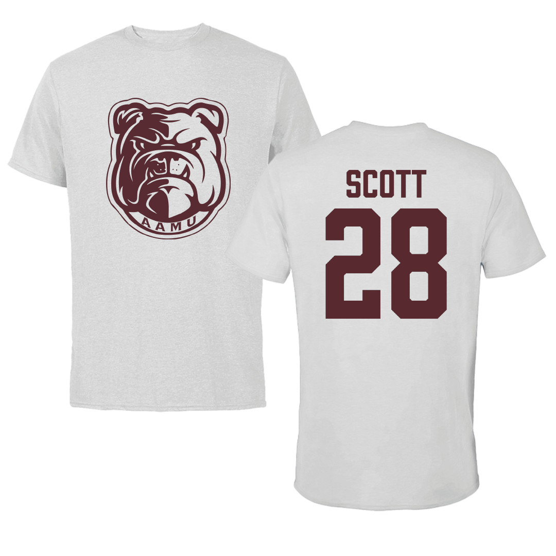 Alabama A&M University Baseball Light Gray Performance Tee - #28 Trey Scott