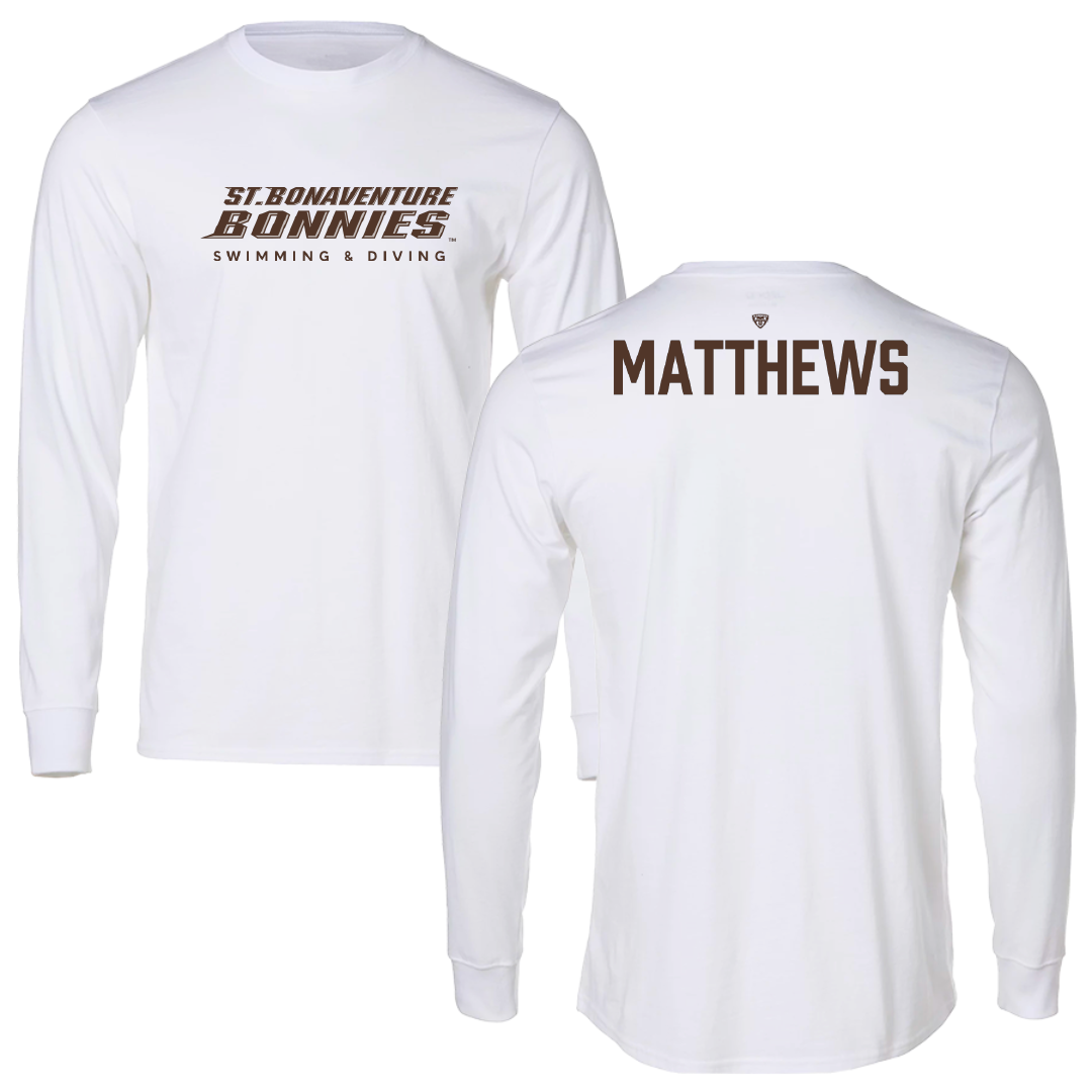 St. Bonaventure University Swimming & Diving White Long Sleeve - Sam Matthews