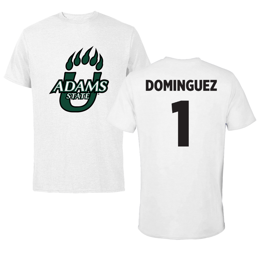 Adams State University Basketball White Performance Tee - #1 Harmanie Dominguez