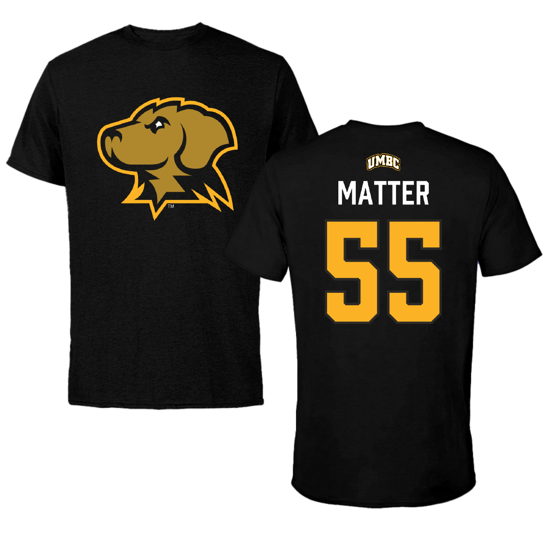 University of Maryland Baltimore County Softball Black Performance Tee - #55 Kya Matter