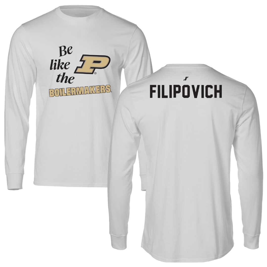 Purdue University Wrestling Light Gray Be Like Us Long Sleeve - Hayden Filipovich