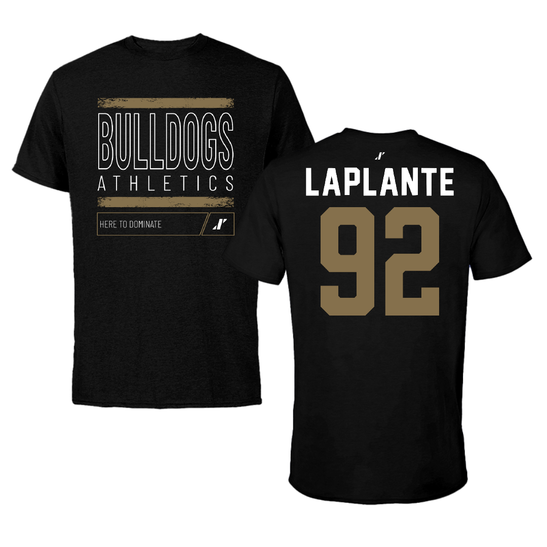 Bryant University Football Black Dominate Tee - #92 Nathan LaPlante
