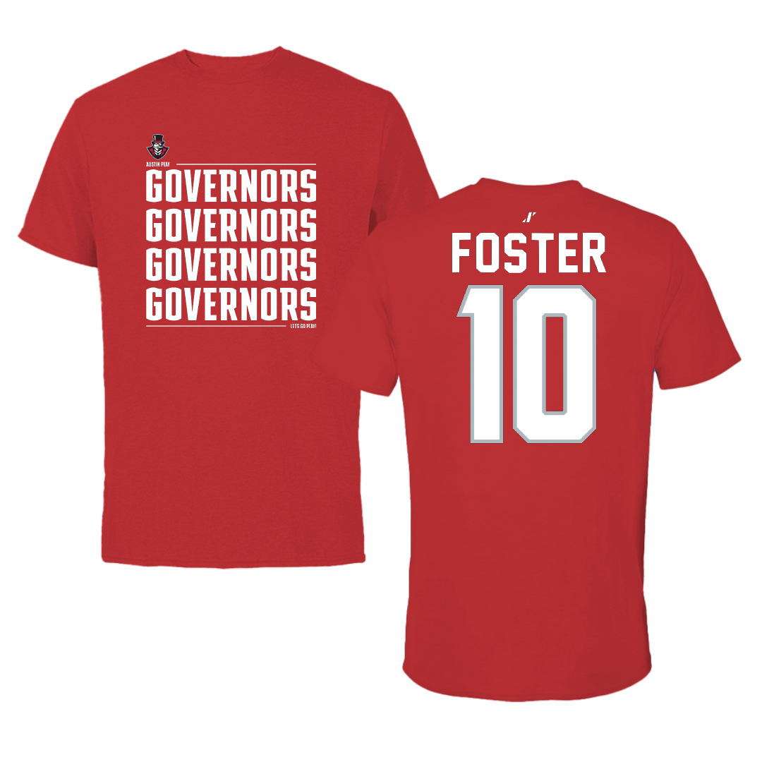 Austin Peay State University Basketball Red General Tee - #10 La’Nya Foster