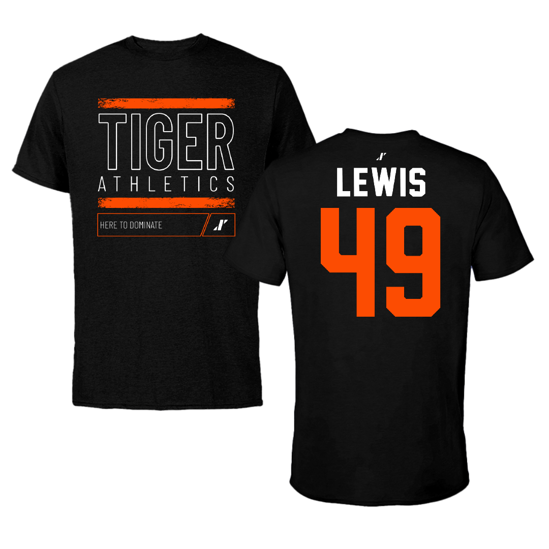 East Central University Football Black Dominate Tee - #49 Amajah Lewis