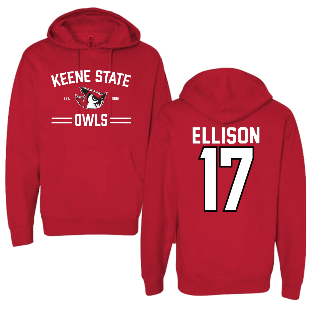 Keene State College Baseball Red General Hoodie - #17 Dylan Ellison