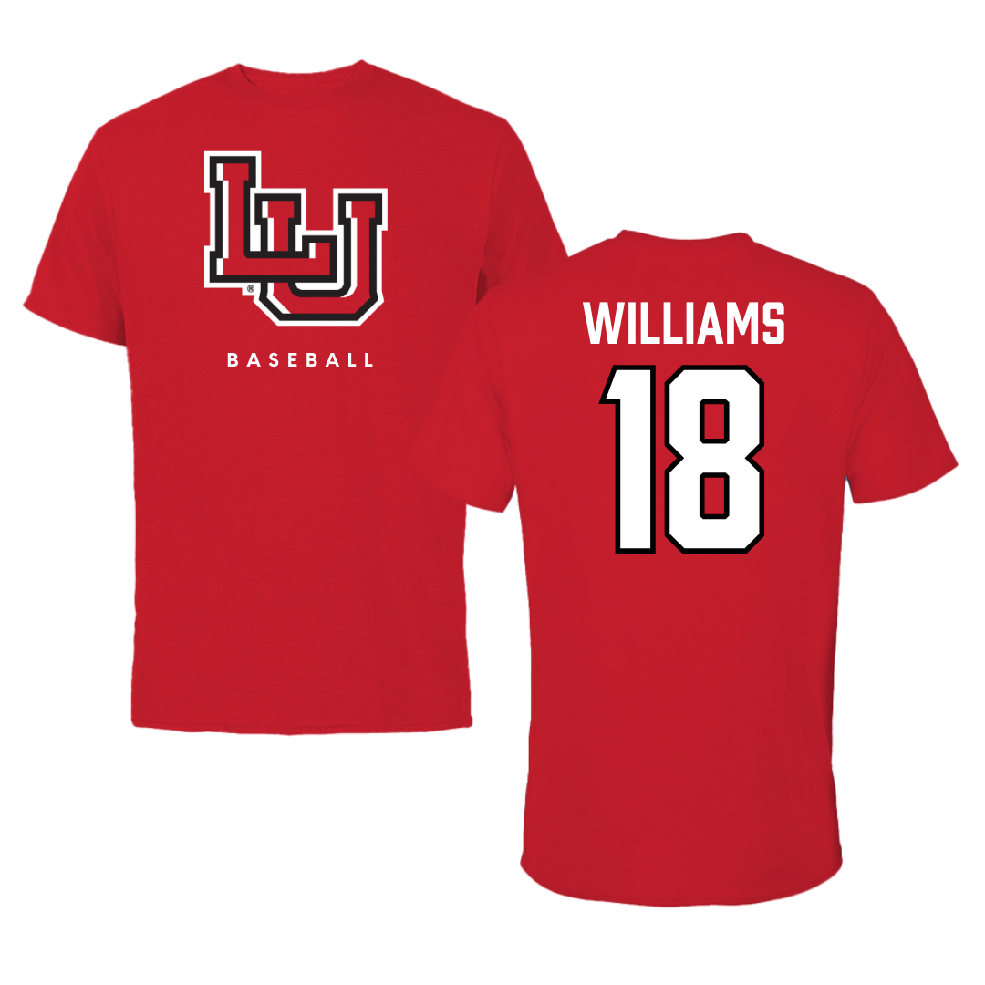 Lamar University Baseball Red Performance Tee - #18 Zach Williams