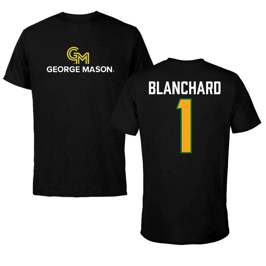 George Mason University Baseball Black Tee - #1 Evan Blanchard