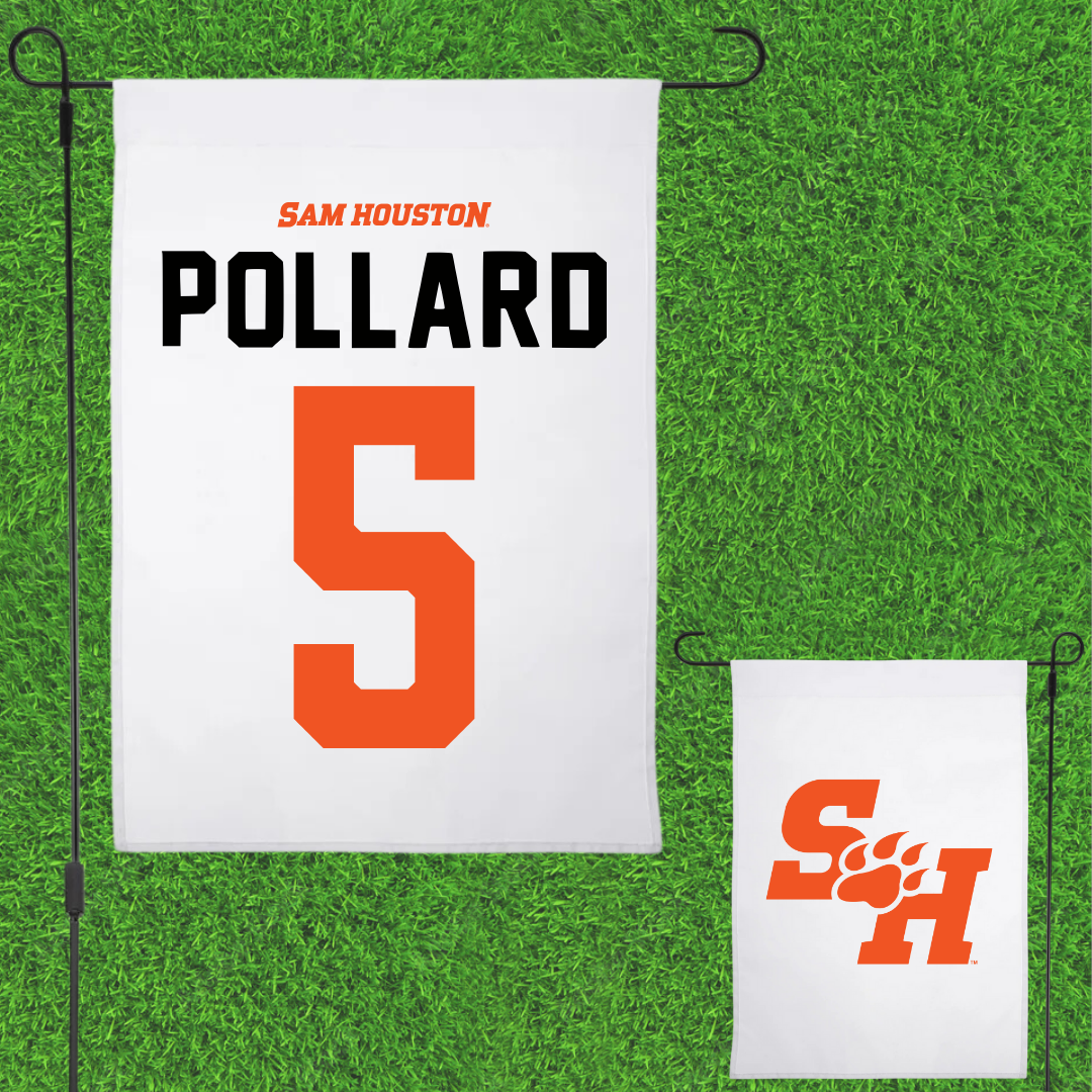 Sam Houston State University Baseball White Garden Flag - #5 Hudson Pollard