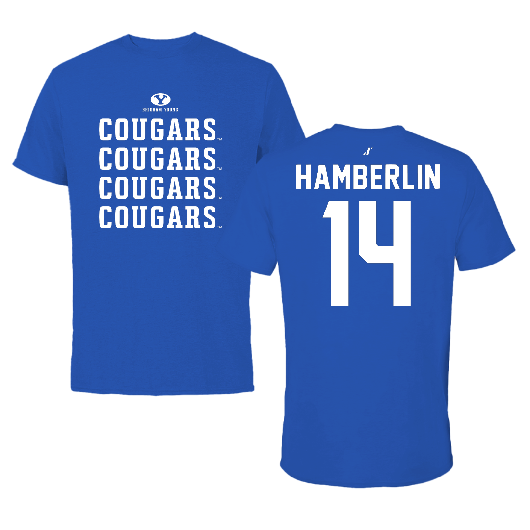 Brigham Young University Soccer Blue General Tee - #14 Emma Hamberlin