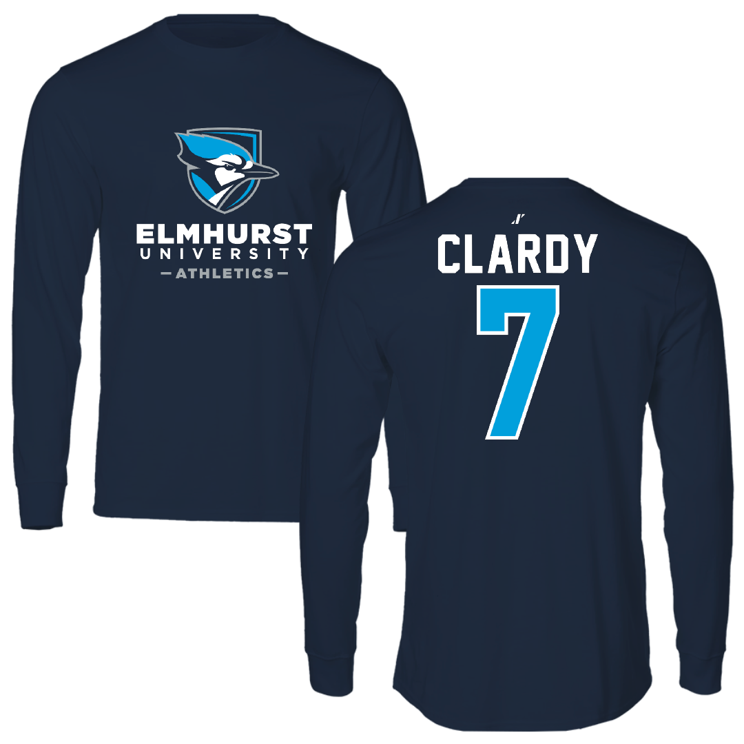 Elmhurst University Volleyball Navy Long Sleeve - #7 Ashley Clardy