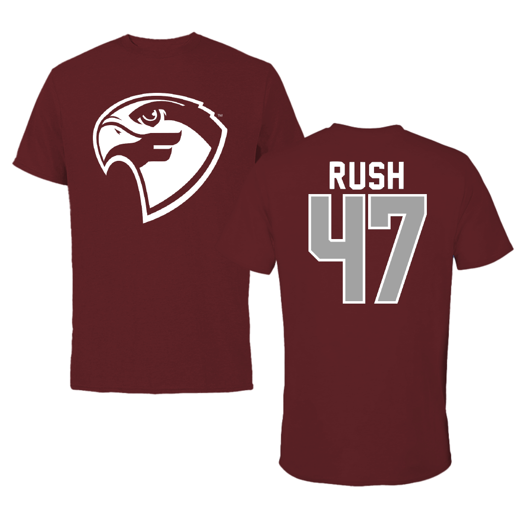 Fairmont State University Football Maroon Performance Tee - #47 Lucas Rush