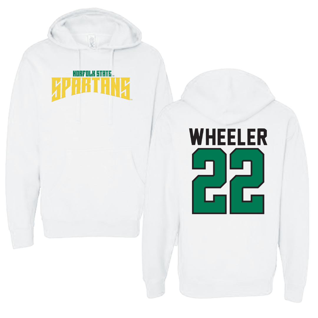 Norfolk State University Basketball White Classic Hoodie - #22 Kierra Wheeler