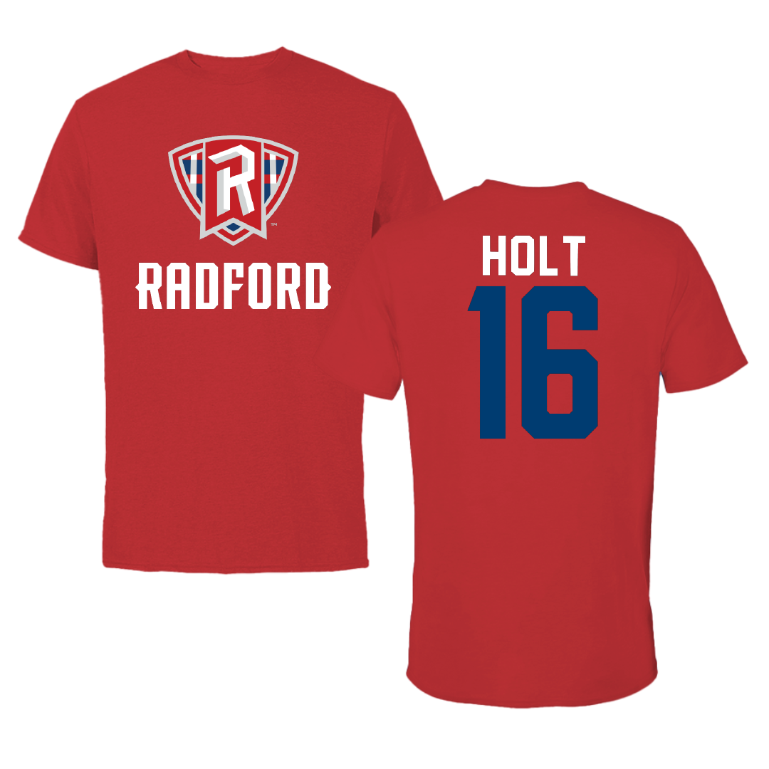 Radford University Softball Red Performance Tee - #16 Jada Holt