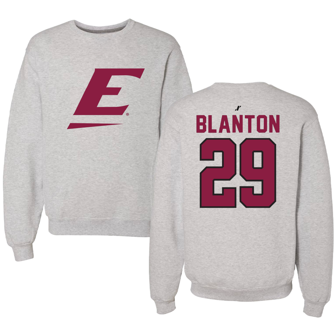 Eastern Kentucky University Baseball Light Gray Crewneck - #29 Brock Blanton