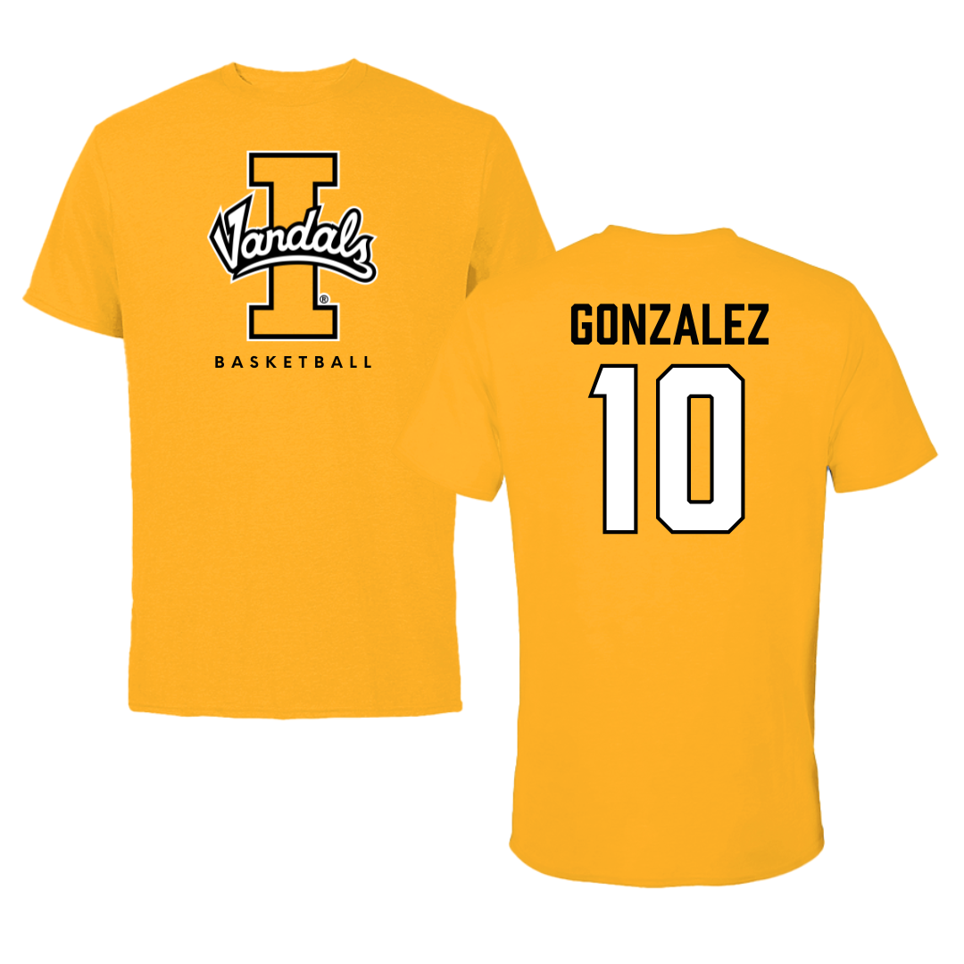 University of Idaho Basketball Gold Tee - #10 Kristian Gonzalez