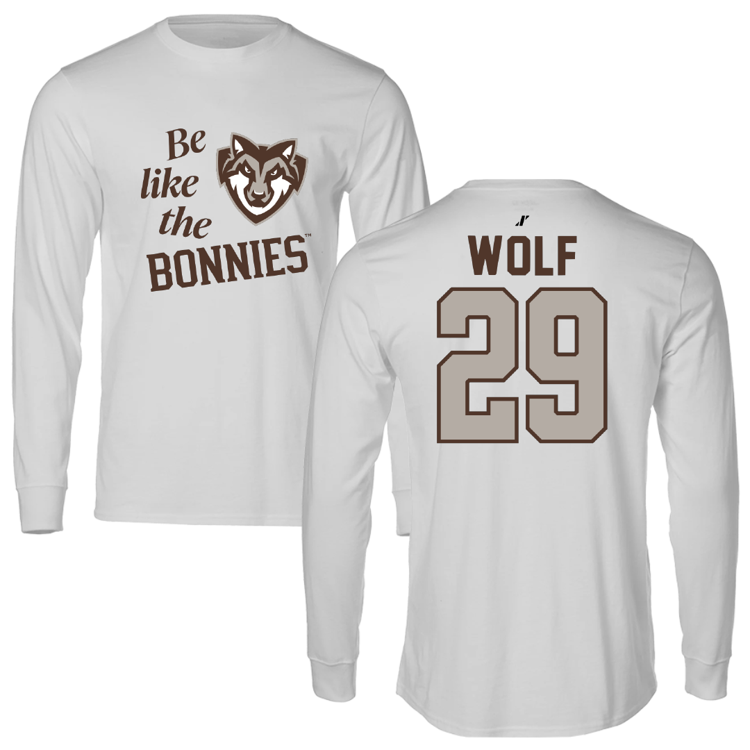 St. Bonaventure University Baseball Light Gray Be Like Us Long Sleeve - #29 Conor Wolf