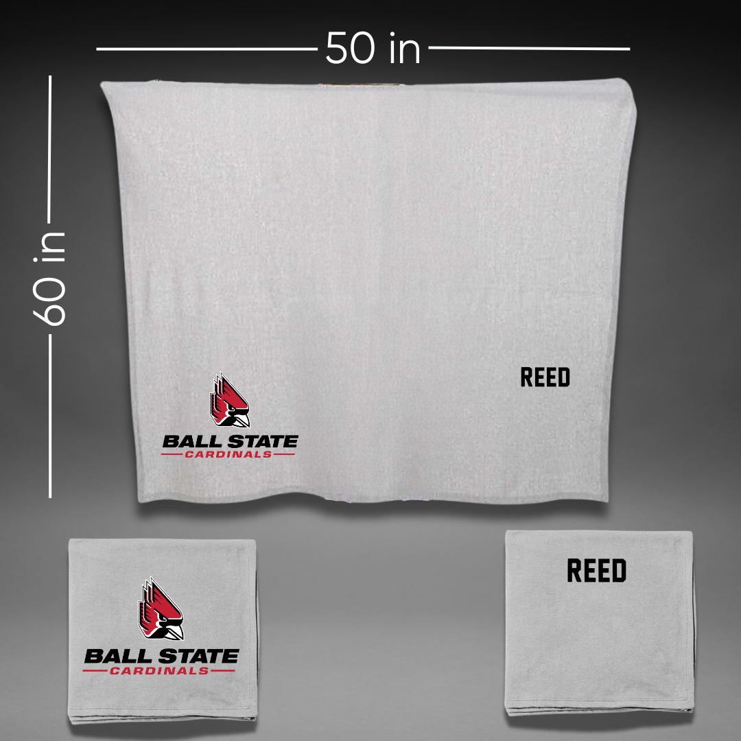 Ball State University Swimming & Diving Gray Blanket - Kenny Reed