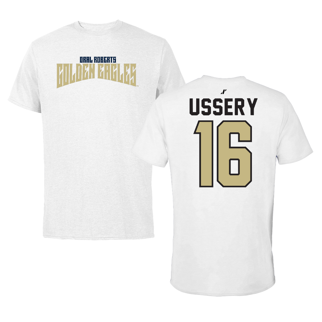 Oral Roberts University Soccer White Classic Tee - #16 Aiden Ussery
