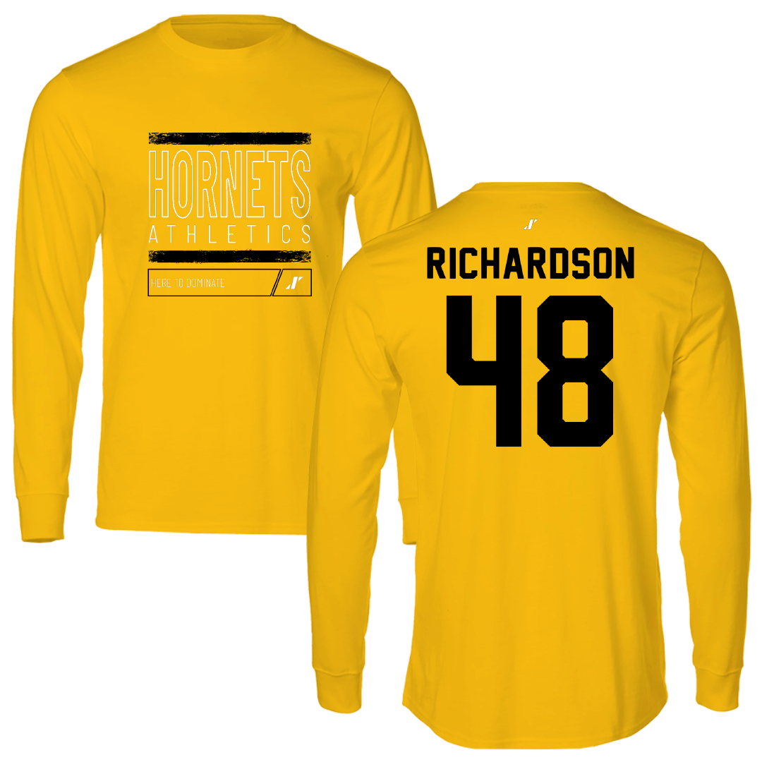 Alabama State University Football Gold Dominate Performance Long Sleeve - #48 Myles Richardson