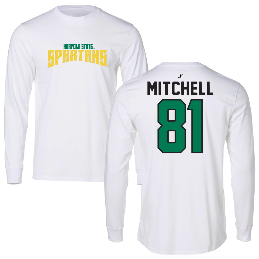 Norfolk State University Football White Classic Long Sleeve - #81 Elyjah Mitchell