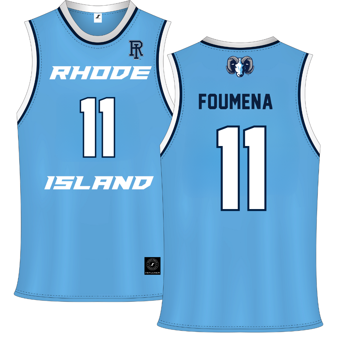 University of Rhode Island Blue Basketball Jersey - #11 Jeremy Foumena