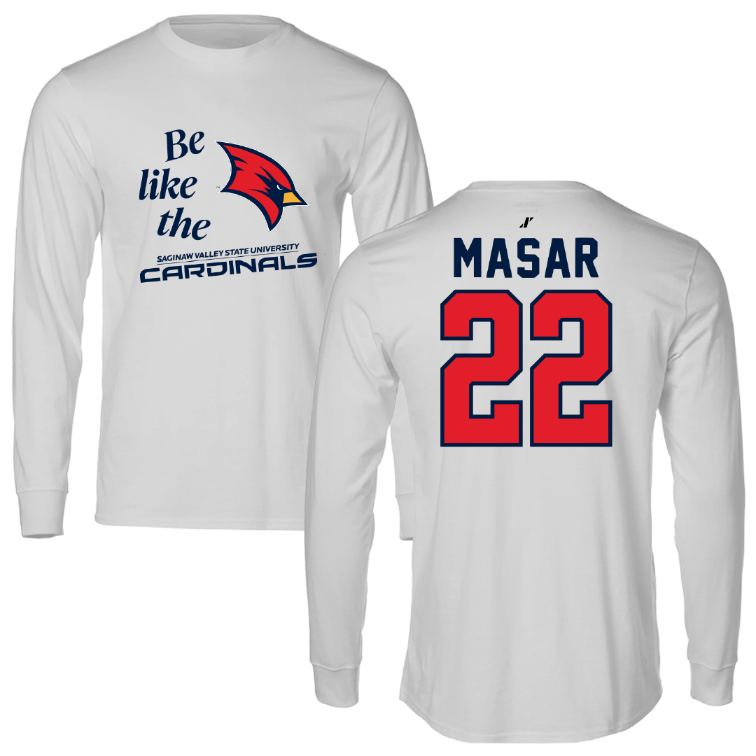Saginaw Valley State University Baseball Light Gray Be Like Us Long Sleeve - #22 Nathan Masar