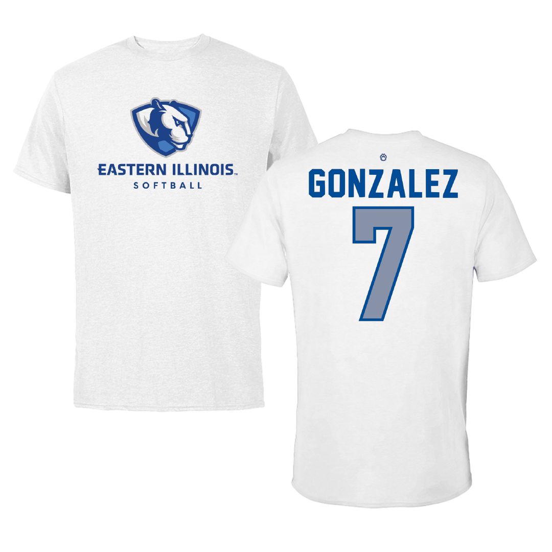 Eastern Illinois University Softball White Tee - #7 Briana Gonzalez