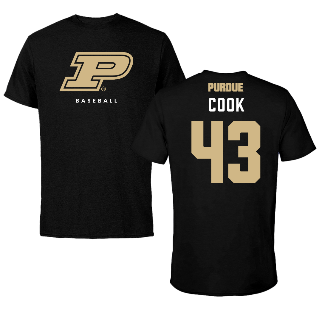 Purdue University Baseball Black Tee - #43 Avery Cook