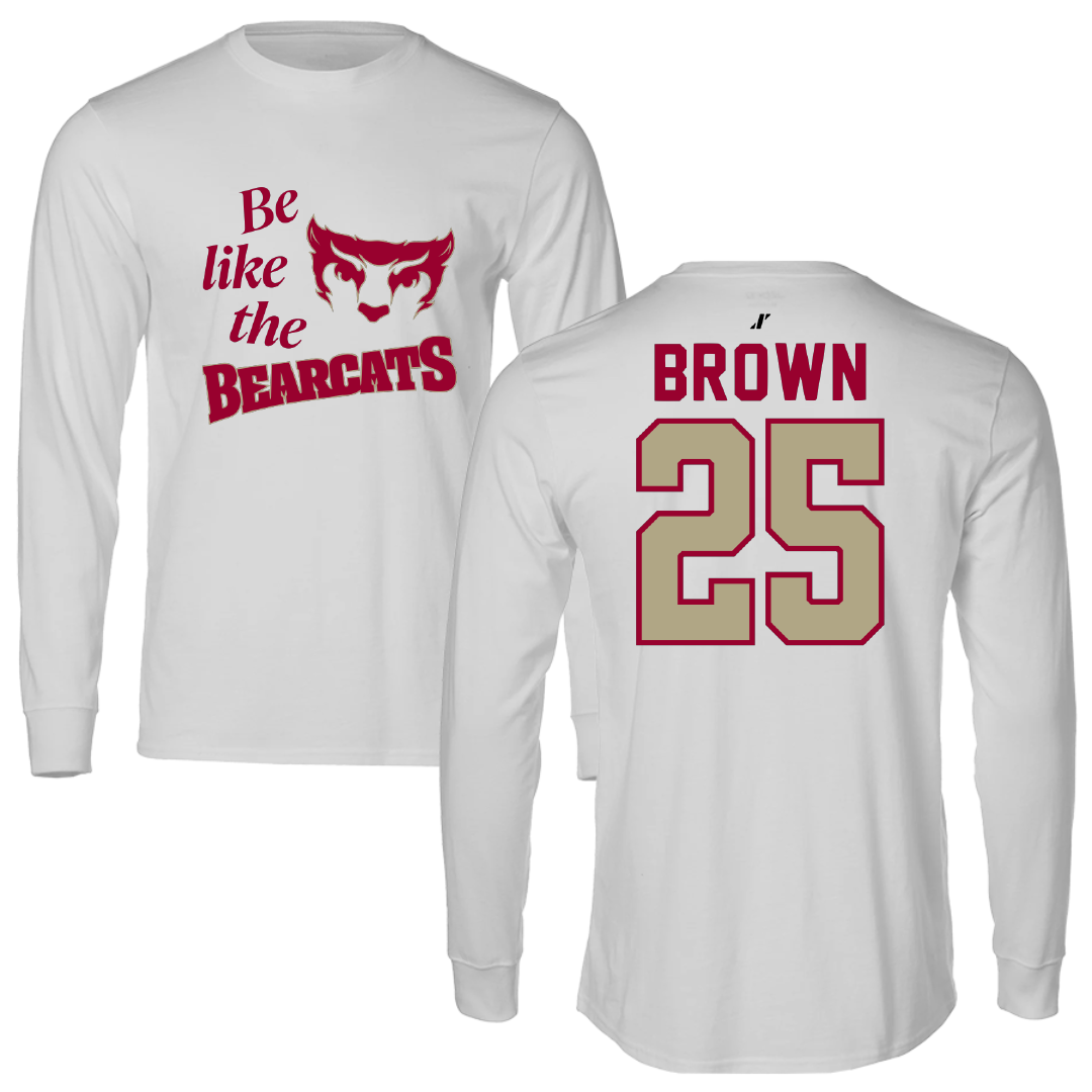 Willamette University Basketball Light Gray Be Like Us Long Sleeve - #25 Kendall Brown