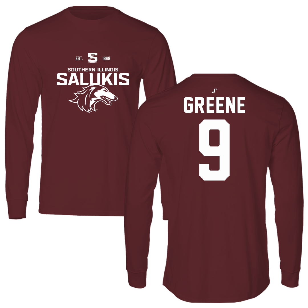 Southern Illinois University at Carbondale Football Maroon General Long Sleeve - #9 Dewey Greene