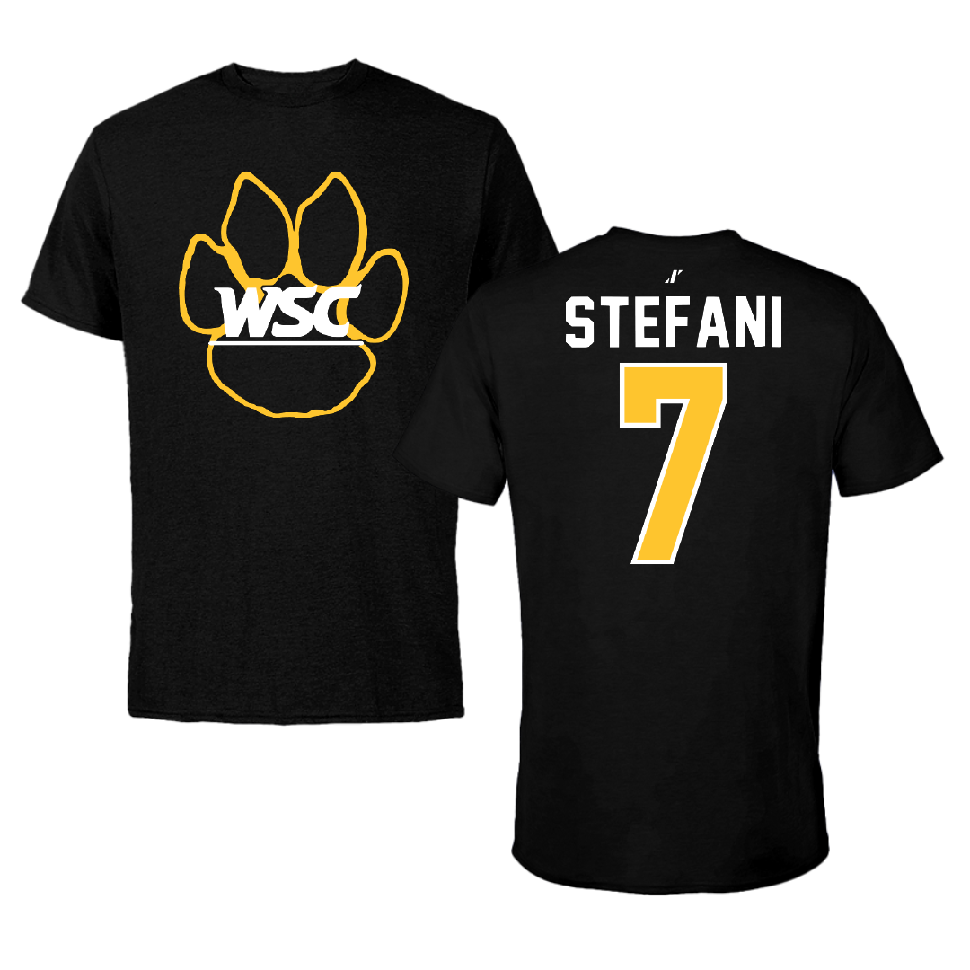 Wayne State College (Nebraska) Rugby Black Performance Tee - #7 Diego Stefani