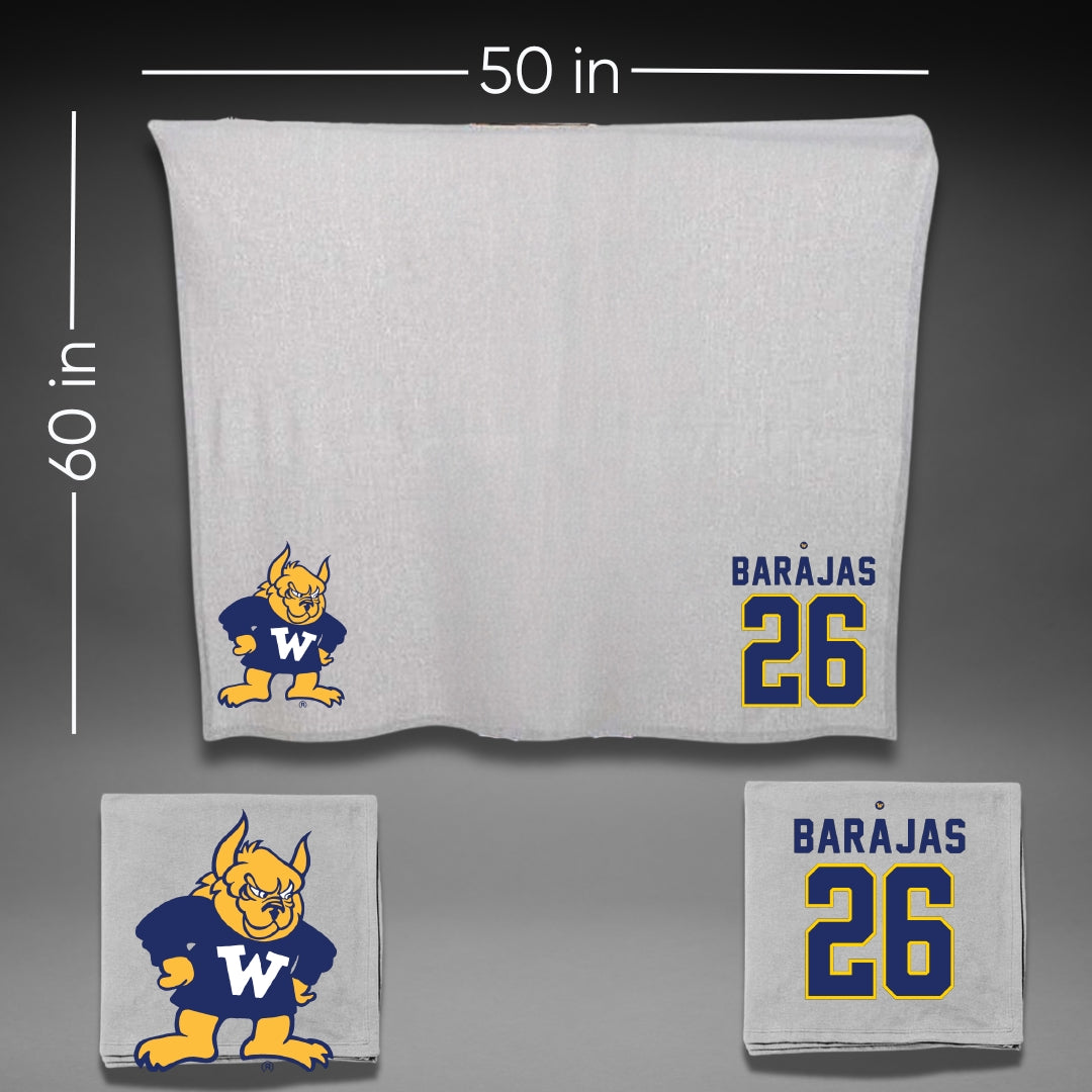 Webster University Soccer Gray Blanket - #26 Lorelli Barajas