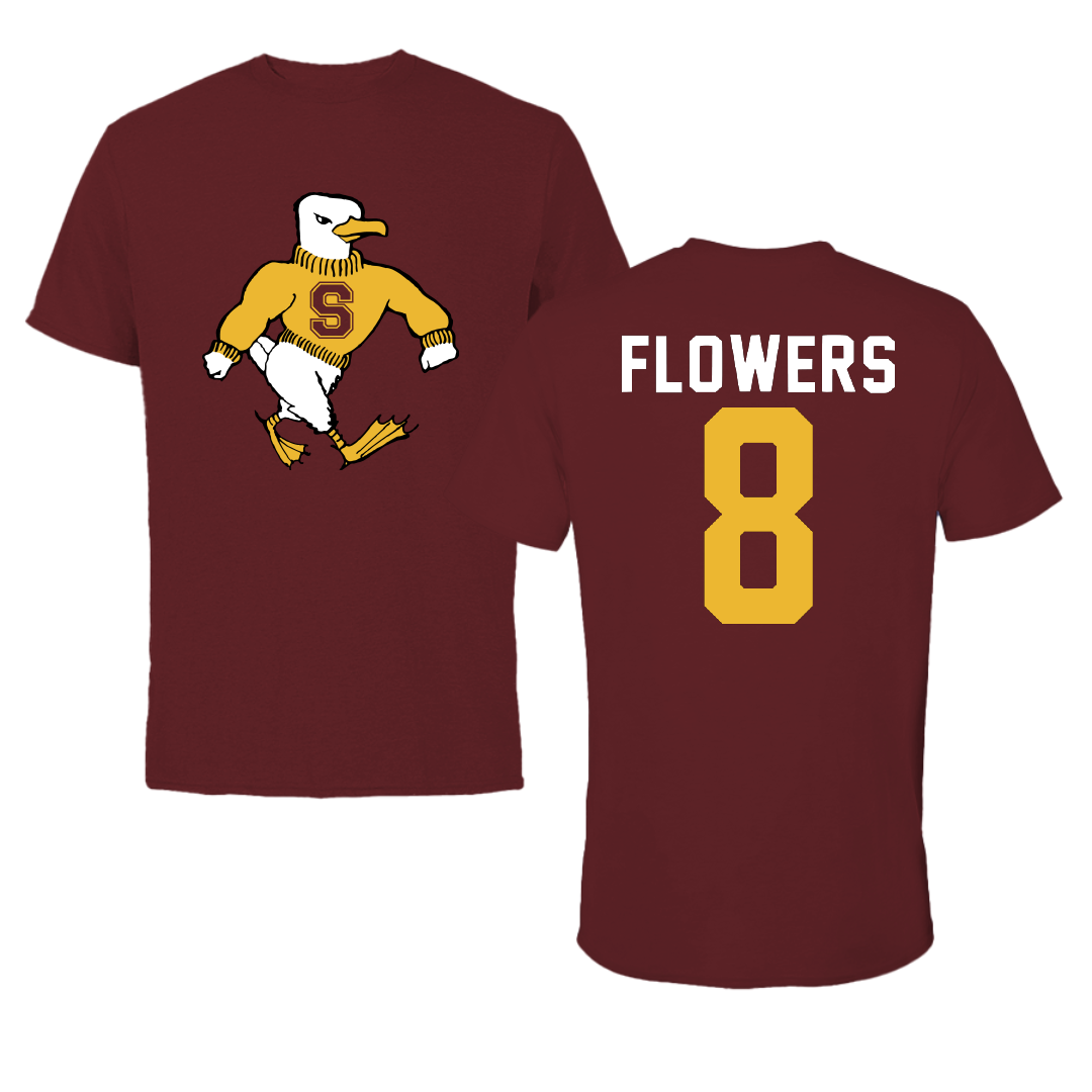 Salisbury University Softball Maroon Sea Gull Tee - #8 Sam Flowers