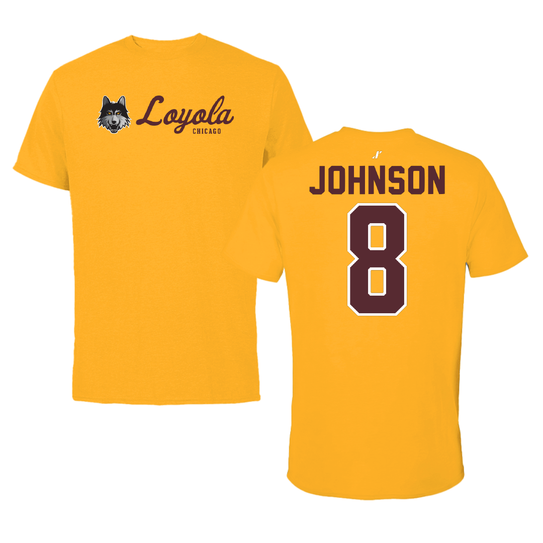 Loyola University-Chicago Softball Gold General Tee - #8 Abby Johnson