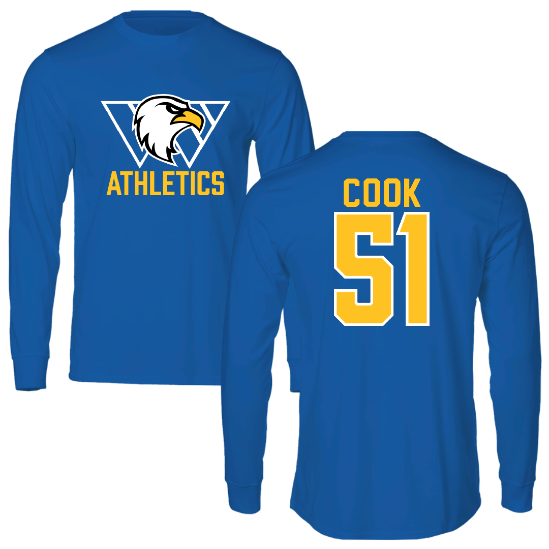 Williams Baptist University Baseball Blue Long Sleeve - #51 Parker Cook